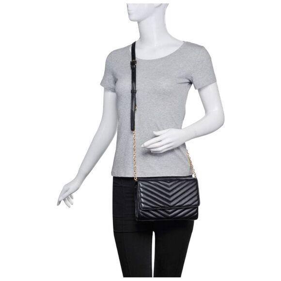 Urban Expressions ~ The Tamara Black Quilted Crossbody Bag - Picture 8 of 9